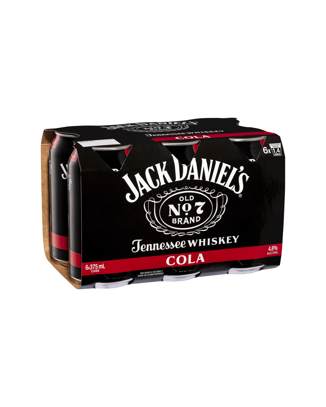 Jack Daniel's Tennessee Whiskey & Cola Cans 375mL