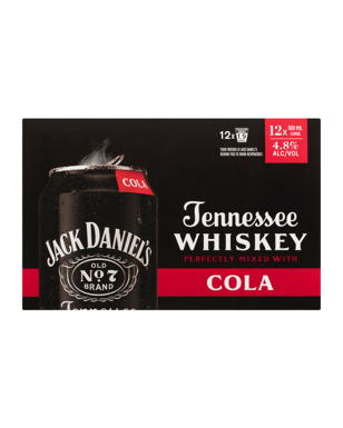 Jack Daniel's Old No. 7 Tennessee Whiskey And Cola Cans 500ml  12 Pack