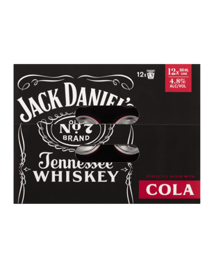 Jack Daniel's Old No. 7 Tennessee Whiskey And Cola Cans 500ml  12 Pack