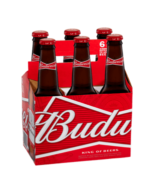 Budweiser Lager Beer Bottle 330ml  6 Pack