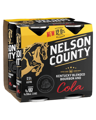 Nelson County 12% Bourbon & Cola Cans 200ml  4 Pack