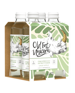 Old Fat Unicorn Crisp Apple Prosecco Spritzer Bottles 300ml  4 Pack