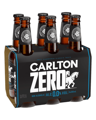 Carlton Zero Non Alcoholic Beer Bottles 330ml  6 Pack
