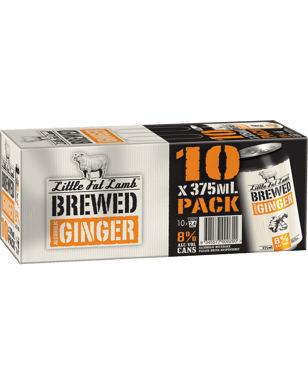 Little Fat Lamb Brewed Ginger Cans 375ml  10 Pack