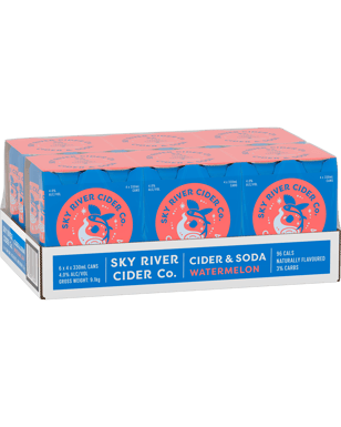 Sky River Cider Co. Cider & Soda Watermelon Cans 330ml  24 Case