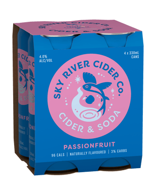 Sky River Cider Co. Cider & Soda Passionfruit Cans 330ml  4 Pack