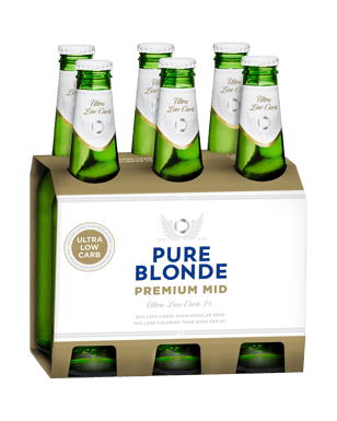 Pure Blonde Premium Mid Ultra Low Carb Lager Bottles 330ml  6 Pack