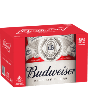 Budweiser Bottles 330ml  24 Case