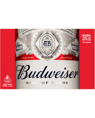 Budweiser Bottles 330ml  24 Case