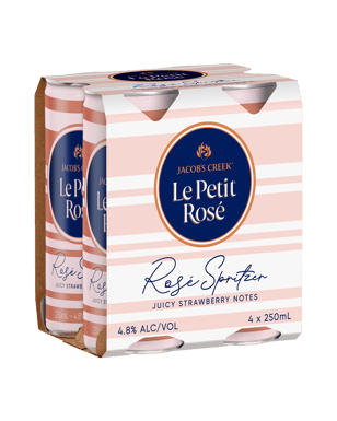 Jacob's Creek Le Petit Rosé Strawberry Spritzer Cans 250ml  4 Pack