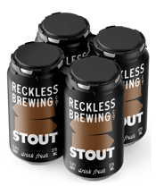 Reckless Brewing Stout Cans 375ml  4 Pack