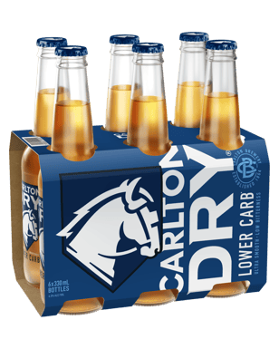 Carlton Dry Lager Bottles 330ml  6 Pack