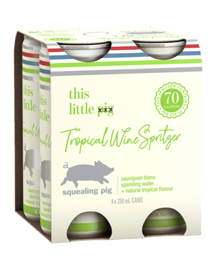 Squealing Pig Tropical Sauvignon Blanc Spritzer Cans 250ml  4 Pack