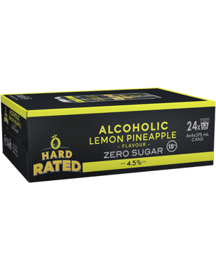 Hard Rated Zero Sugar Lemon Pineapple Cans 375ml  24 Case
