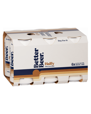 Better Beer Halfy Cans 355ml  6 Pack