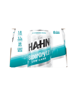 Hahn Superdry 1.8% Cans 375ml  6 Pack