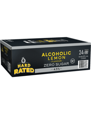 Hard Rated Zero Sugar Cans 375ml  24 Case