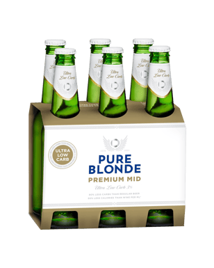 Pure Blonde Premium Mid Ultra Low Carb 355ml  6 Pack