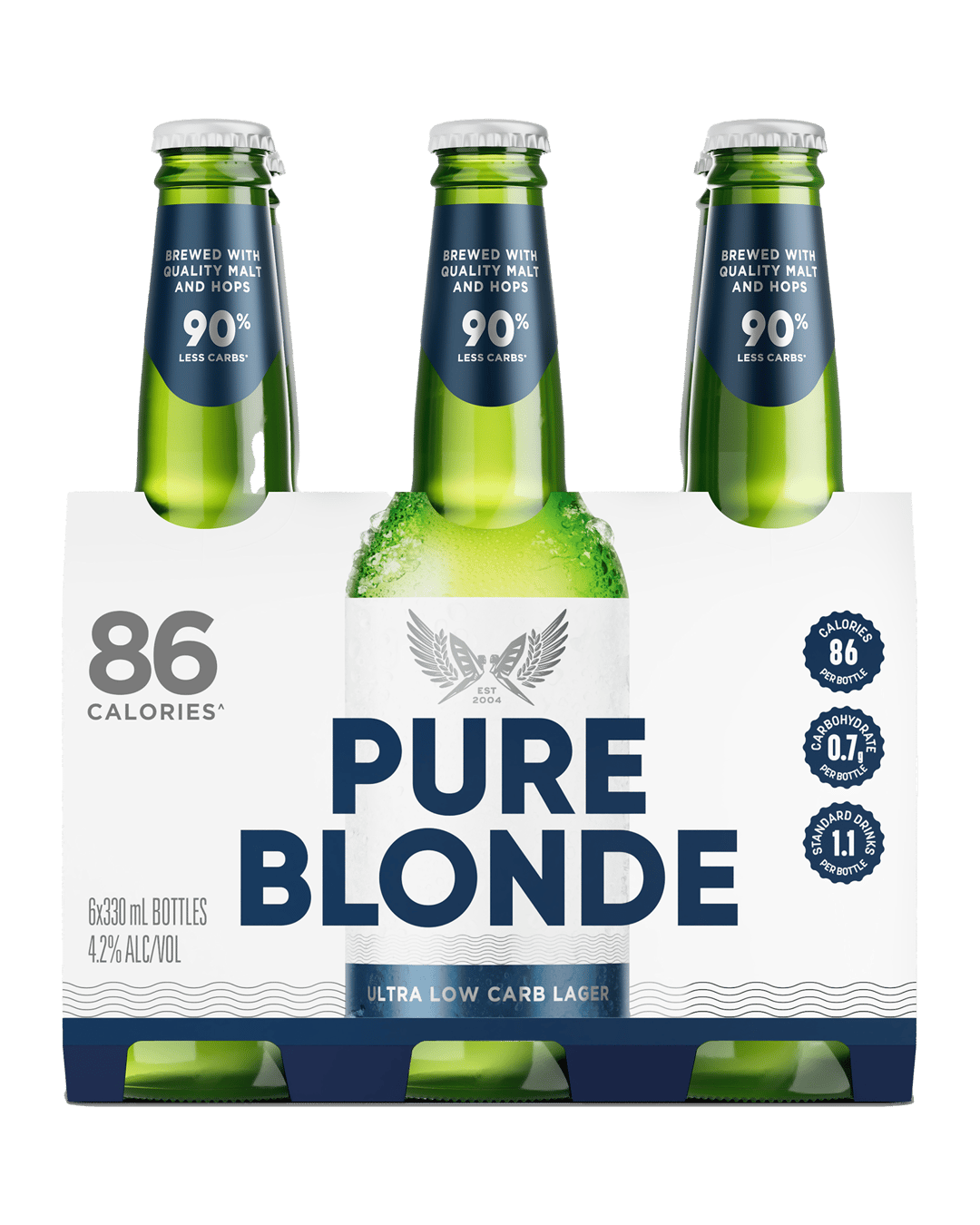 Pure Blonde Ultra Low Carb Bottles 6x330mL