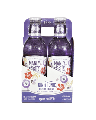 Manly Spirits Berry Blush Gin & Tonic 275ml  4 Pack