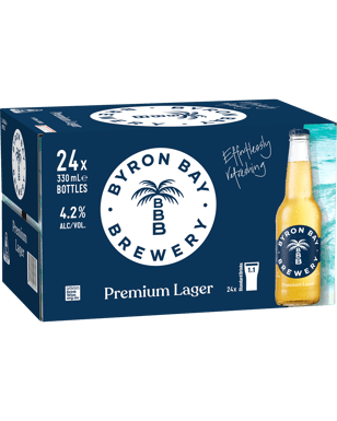 Byron Bay Brewery Premium Lager Bottles 330ml  24 Case