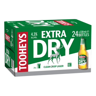 Tooheys Extra Dry Bottles 330ml  24 Case