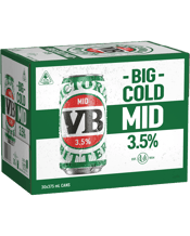 Victoria Bitter Mid 3.5 Cans 375ml  30 Case