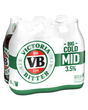 Victoria Bitter Mid 3.5% Bottles 375ml  6 Pack
