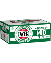 Victoria Bitter Mid 3.5% Bottles 375ml  24 Case