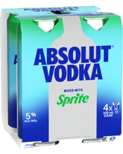 Absolut Vodka Mixed With Sprite Can 330ml  4 Pack