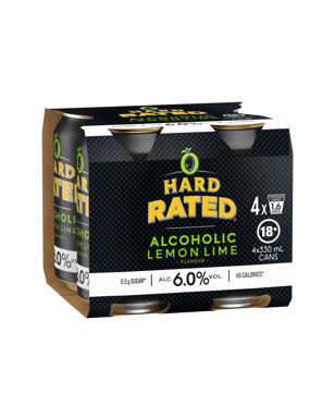 Hard Rated Hard Rated Lemon Lime 6% Cans 330ml  4 Pack