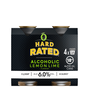 Hard Rated Hard Rated Lemon Lime 6% Cans 330ml  4 Pack
