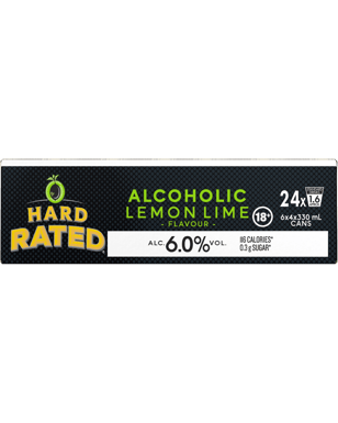 Hard Rated Hard Rated Lemon Lime 6% Cans 330ml  24 Case