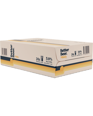 Better Beer Middy Lager 3.0% Can 355ml  24 Case
