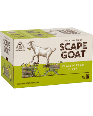 Scape Goat Premium Pear Cider Bottles 330ml  24 Case