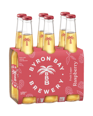 Byron Bay Brewery Fruit Lager Raspberry Bottles 355ml  6 Pack