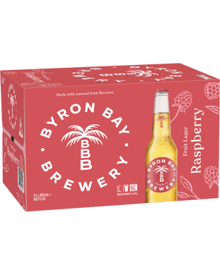 Byron Bay Brewery Fruit Lager Raspberry Bottles 355ml  24 Case