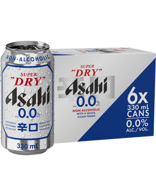 Asahi Super Dry 0.0% Cans 330ml  6 Pack