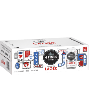 4 Pines Japanese Lager Cans 375ml  18 Case