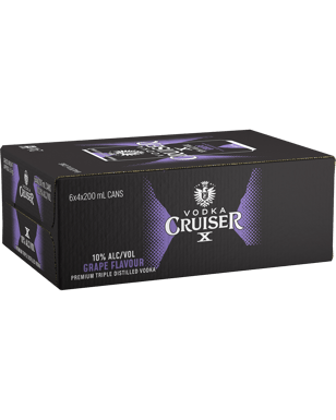 Vodka Cruiser Grape 10% Cans 200ml  24 Case