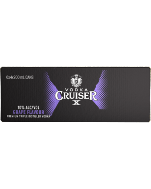 Vodka Cruiser Grape 10% Cans 200ml  24 Case