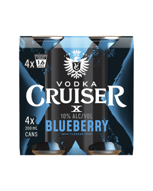 Vodka Cruiser Blueberry 10% Cans 200ml  4 Pack