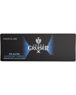 Vodka Cruiser Blueberry 10% Cans 200ml  24 Case
