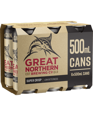 Great Northern Brewing Co. Super Crisp Lager Cans 500ml  6 Pack