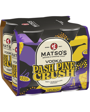 Matso's Vodka Pash Pine Crush Can 330ml  4 Pack