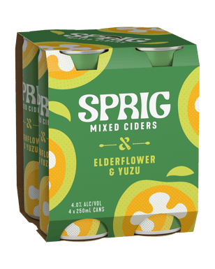 Sprig Mixed Ciders Yuzu And Elderflower Cans 250ml  4 Pack