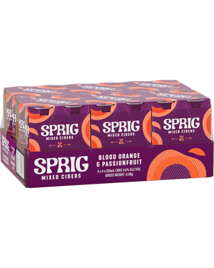 Sprig Blood Orange & Passionfruit Cans 250ml  24 Case