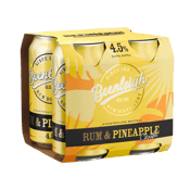 Beenleigh White Rum And Pineapple Crush Cans 375ml  4 Pack
