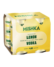 Mishka Vodka Lemon Cans 330ml  4 Pack