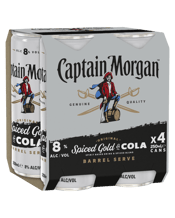 Captain Morgan Original Spiced Gold Rum And Cola 8% Cans 250ml  4 Pack